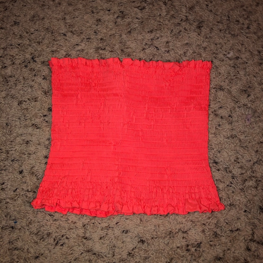 Neon pink tube top